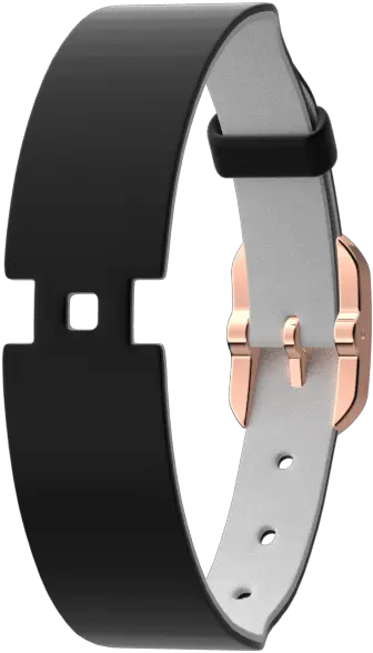 Leather Strap Single Wrap Black White Rose Gold Finish Buckle Watch Strap Png White Rose Transparent