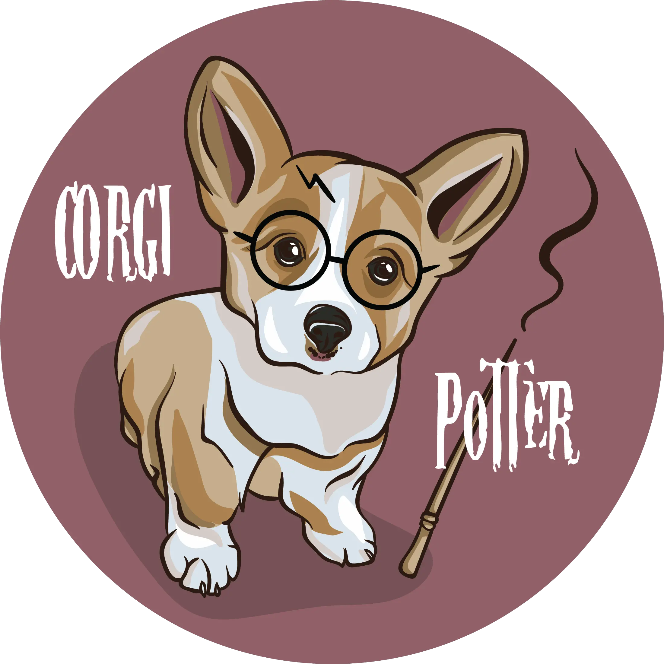 Corgi Potter Print Ready Shirt Design Png