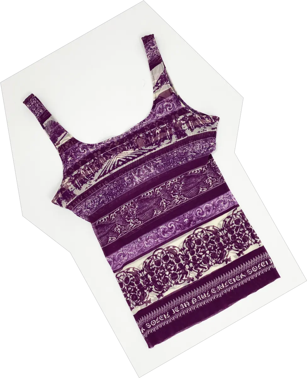 Jean Paul Gaultier Purple Mesh Tank Png