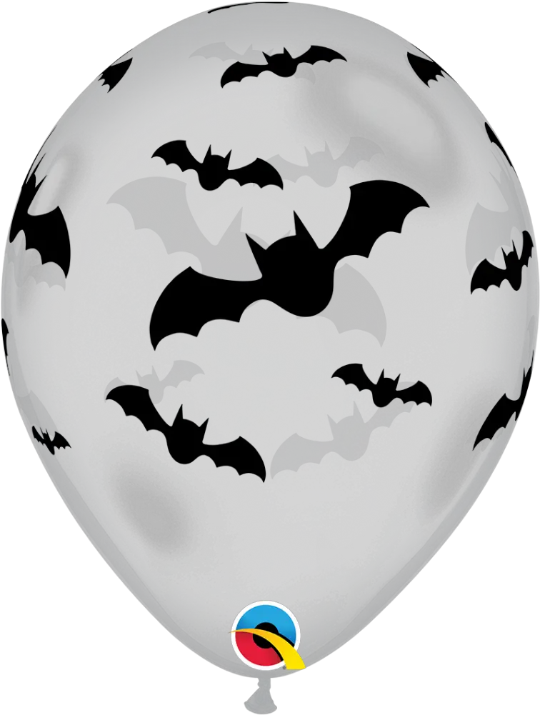 Halloween Latex Balloons Bats Clear Free Delivery Qualatex Png Bats Transparent