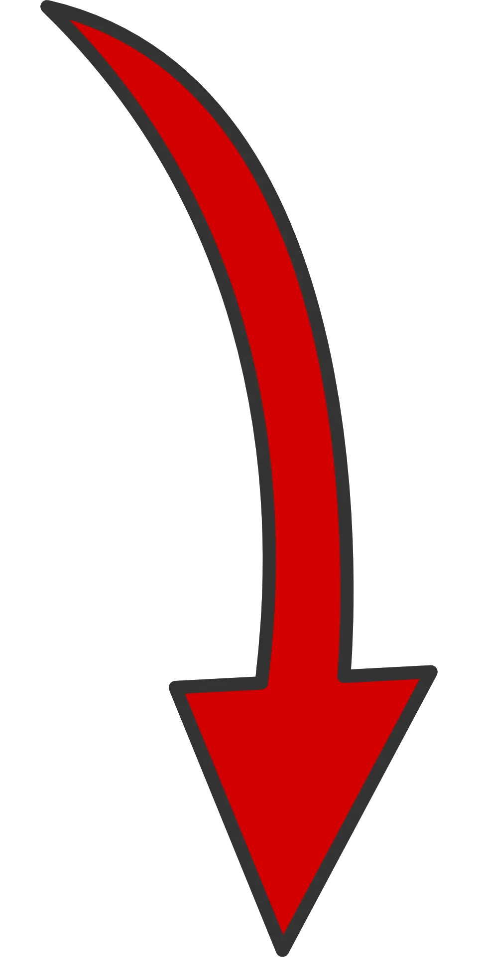 Crurved Red Arrow Png