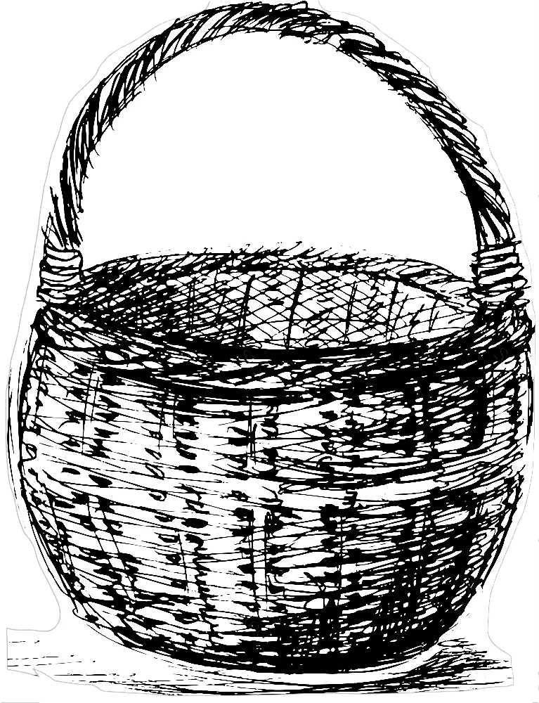 Weaving Drawing Wicker Basket Storage Basket Transparent Drawing Of A Basket Png Basket Transparent