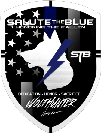 Stb Law U0026 Order Skull Die Cut Sticker Salute The Blue Logo Png Blue Wolf Logo