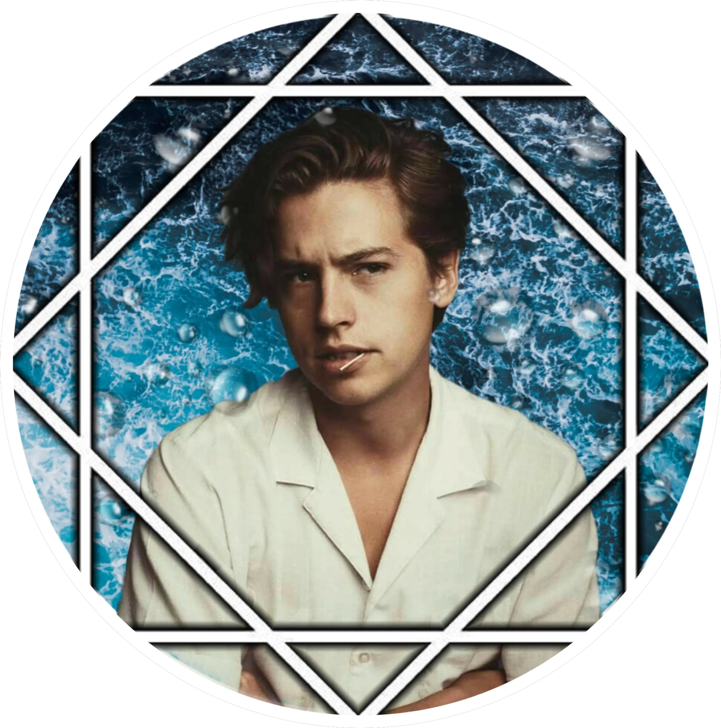 Colesprouse Ocean Blue White Sticker By Trashmouthkells Png Cole Sprouse Icon