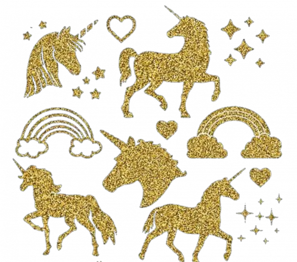 Gold Glitter Unicorn Png Transparent Unicorn Silhouette Gold Unicorn Png