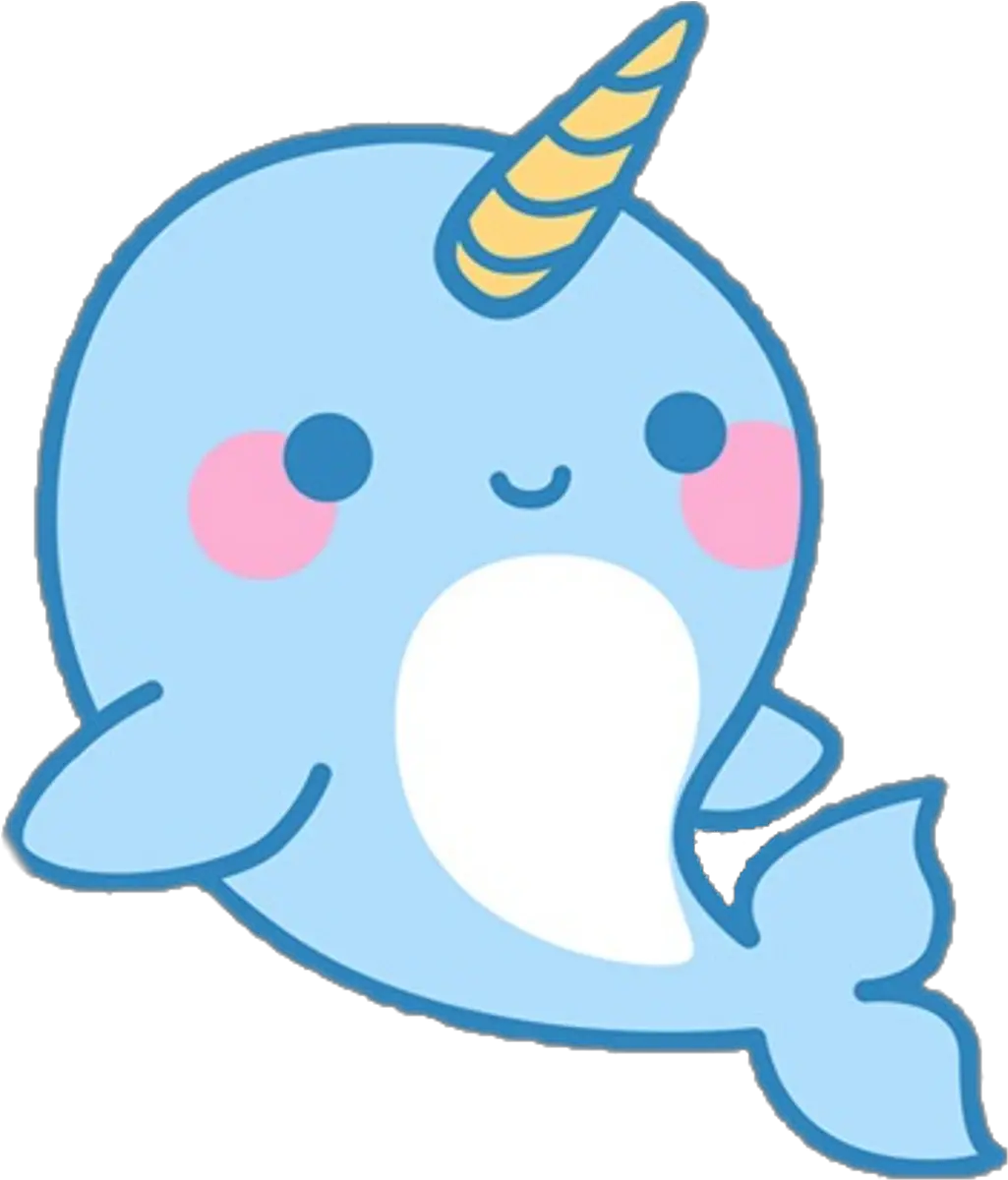 Whale Sticker Kawaii Cute Animals Drawings Png Narwhal Png