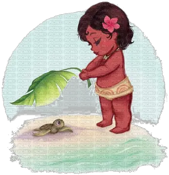 Baby Moana And Turtle Transparent Png Easy Baby Moana Drawing Baby Moana Png