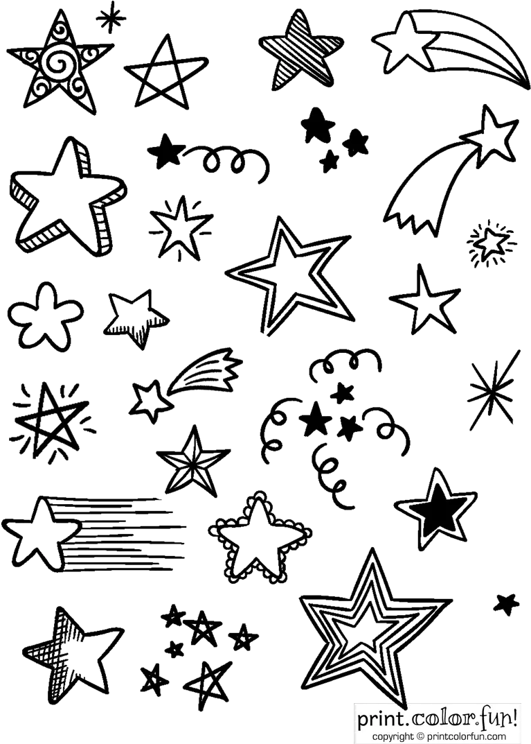 Sketchy Stars Vector Png Image Stars To Colour And Print Stars Vector Png