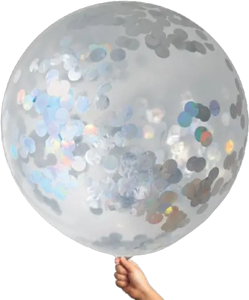 Silver Confetti Jumbo Balloon Silver Balloons With Confetti Png Silver Confetti Png