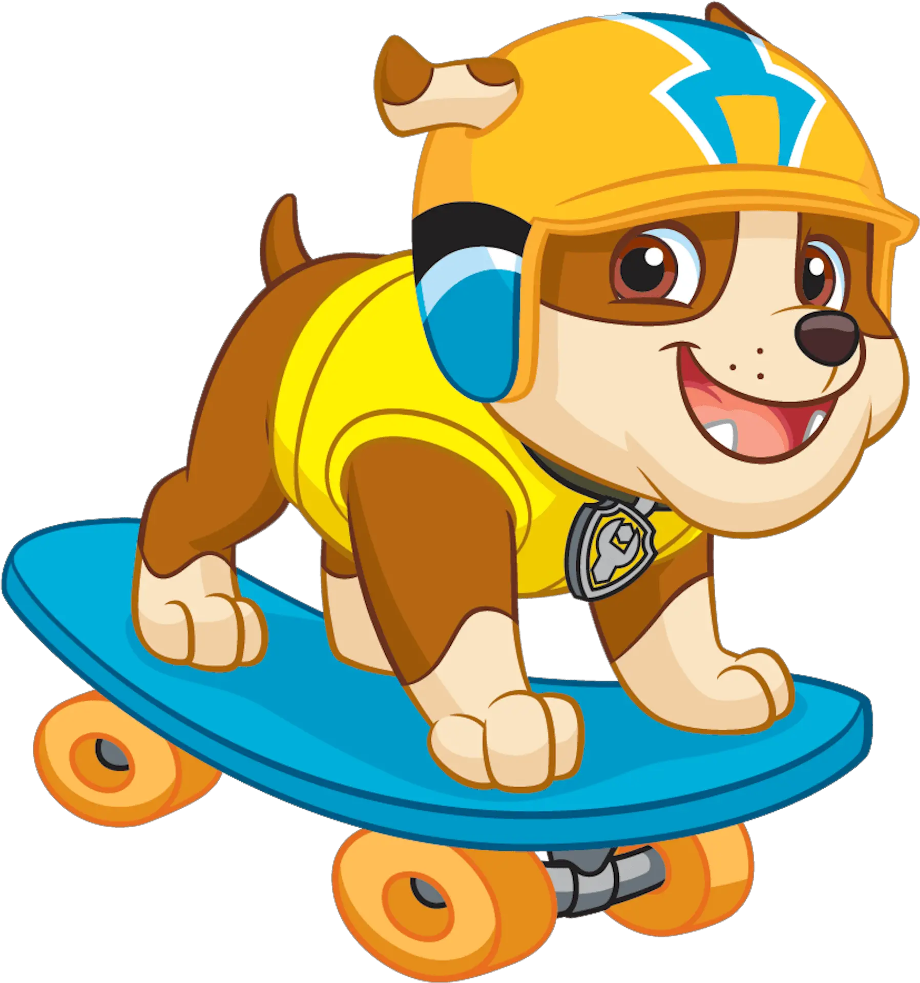 Play Skate Board Paw Patrol Clipart Png Paw Patrol Rubble Skateboarding Rubble Png