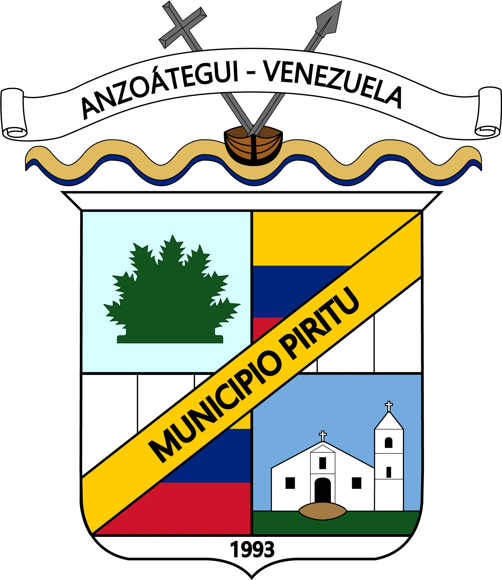 Fileescudo Piritu Anzoateguipng Wikipedia Escudo Del Partido Nacional Venezuela Flag Png