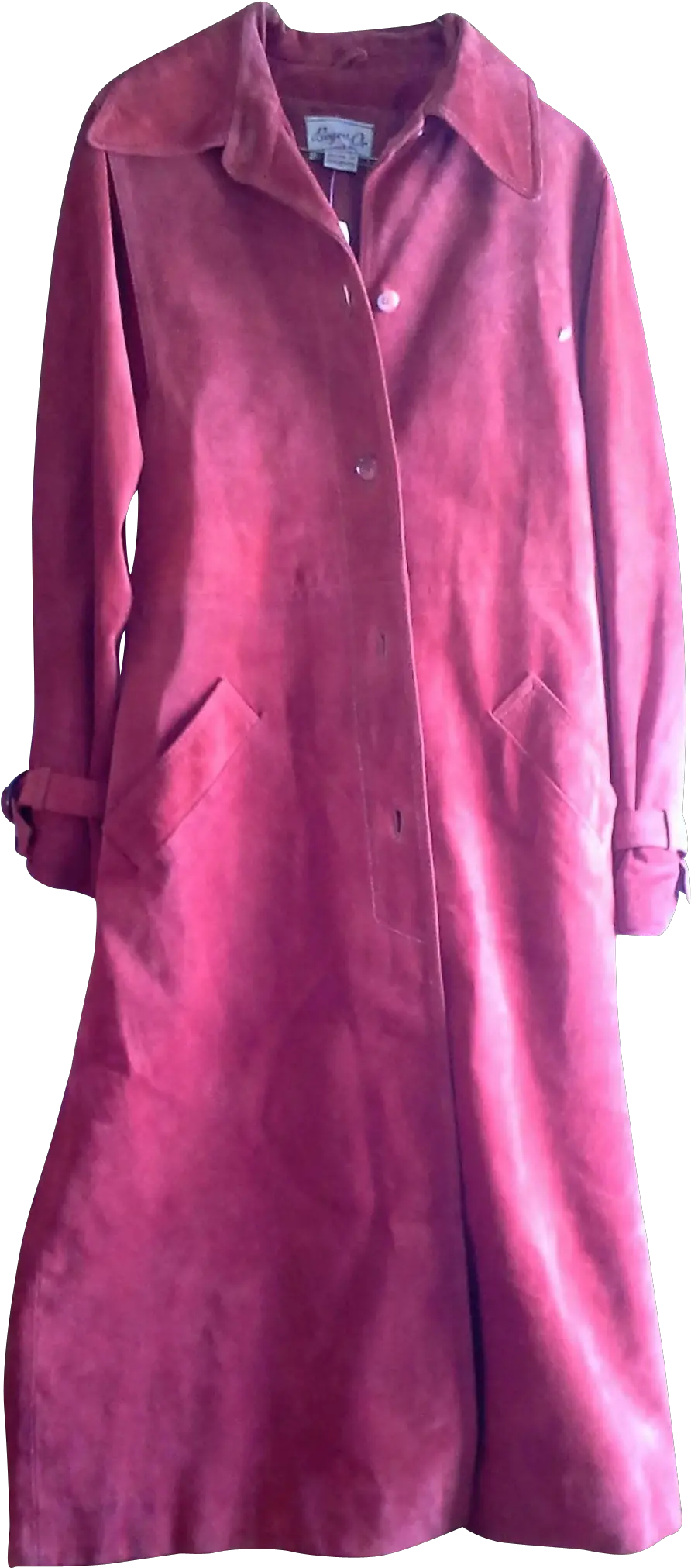 Download Beged Or Suede Leather Rust Orange Ladies Trench Overcoat Png Rust Texture Png