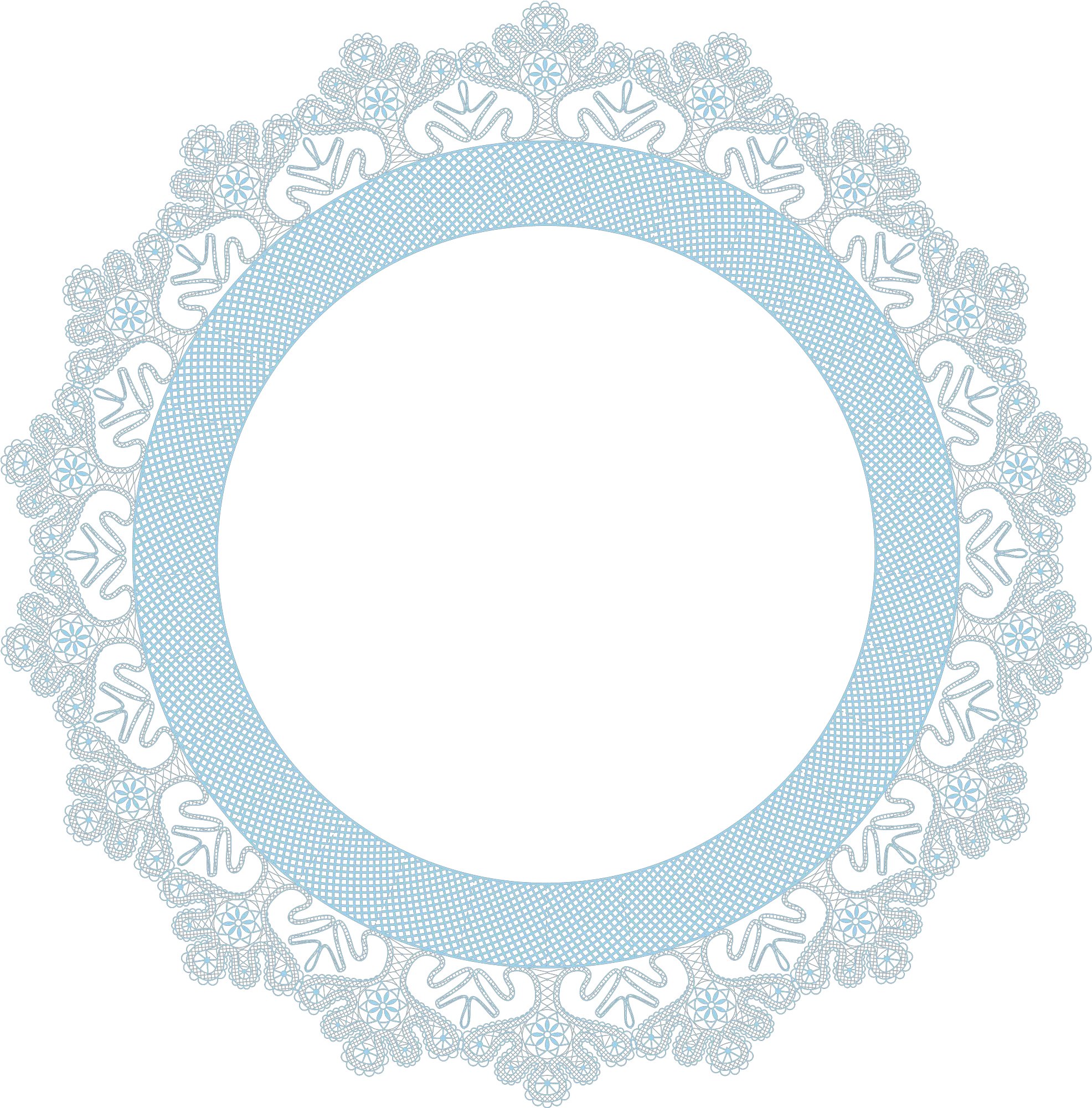 Pale Blue Lace Frame Circle Png Lace Circle Png
