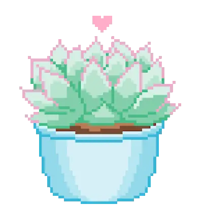 Succulent Heart Plant Plants Aesthetic Grunge Pixel Aesthetic Transparent Png Pixel Heart Transparent