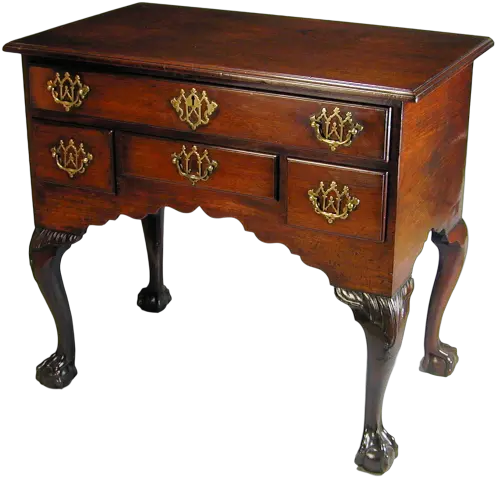 George Ii Mahogany Lowboy With Carved Cabriole Legs And Claw Png Transparent