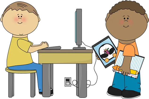 Classroom Clipart Technology Student Using Computer Clipart Png Classroom Png