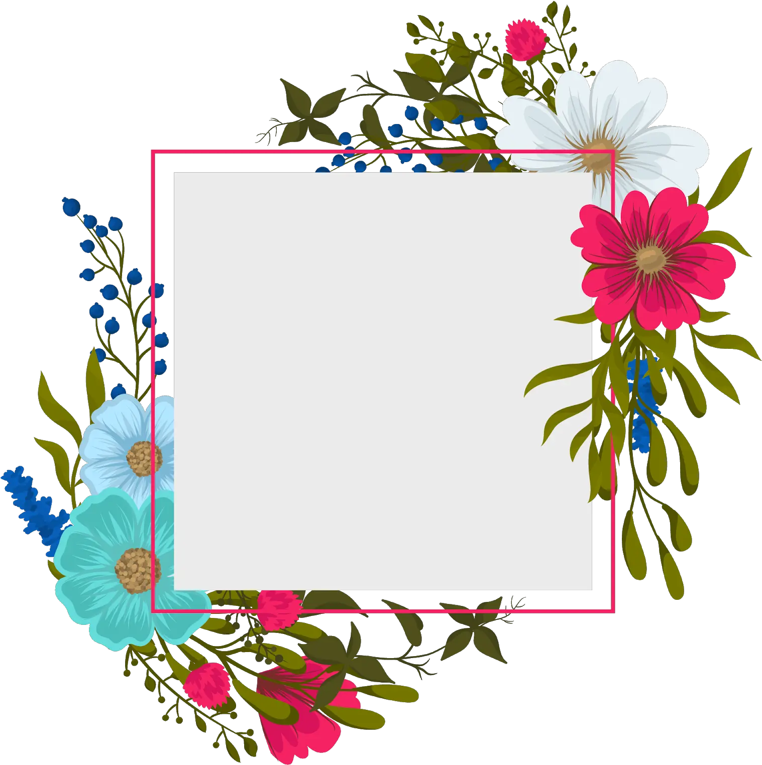 Vector Flower Frame Png Vector Flower Png Banner Frame Png