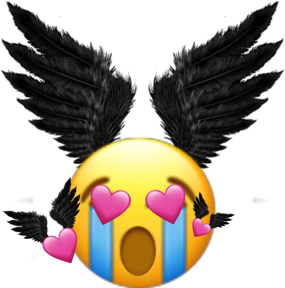 Love Cry Heart Emoji Wing Wings Pixle22 Clipart Full Black Thumbnail Effect Png Cry Emoji Png