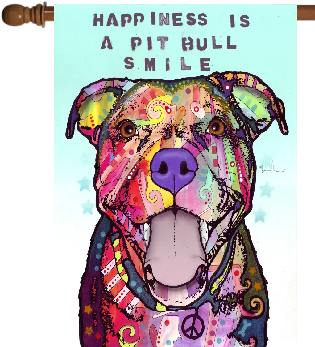 Download Hd Happiness Is A Pit Bull Smile Flag Pit Bull Png Pit Bull Icon