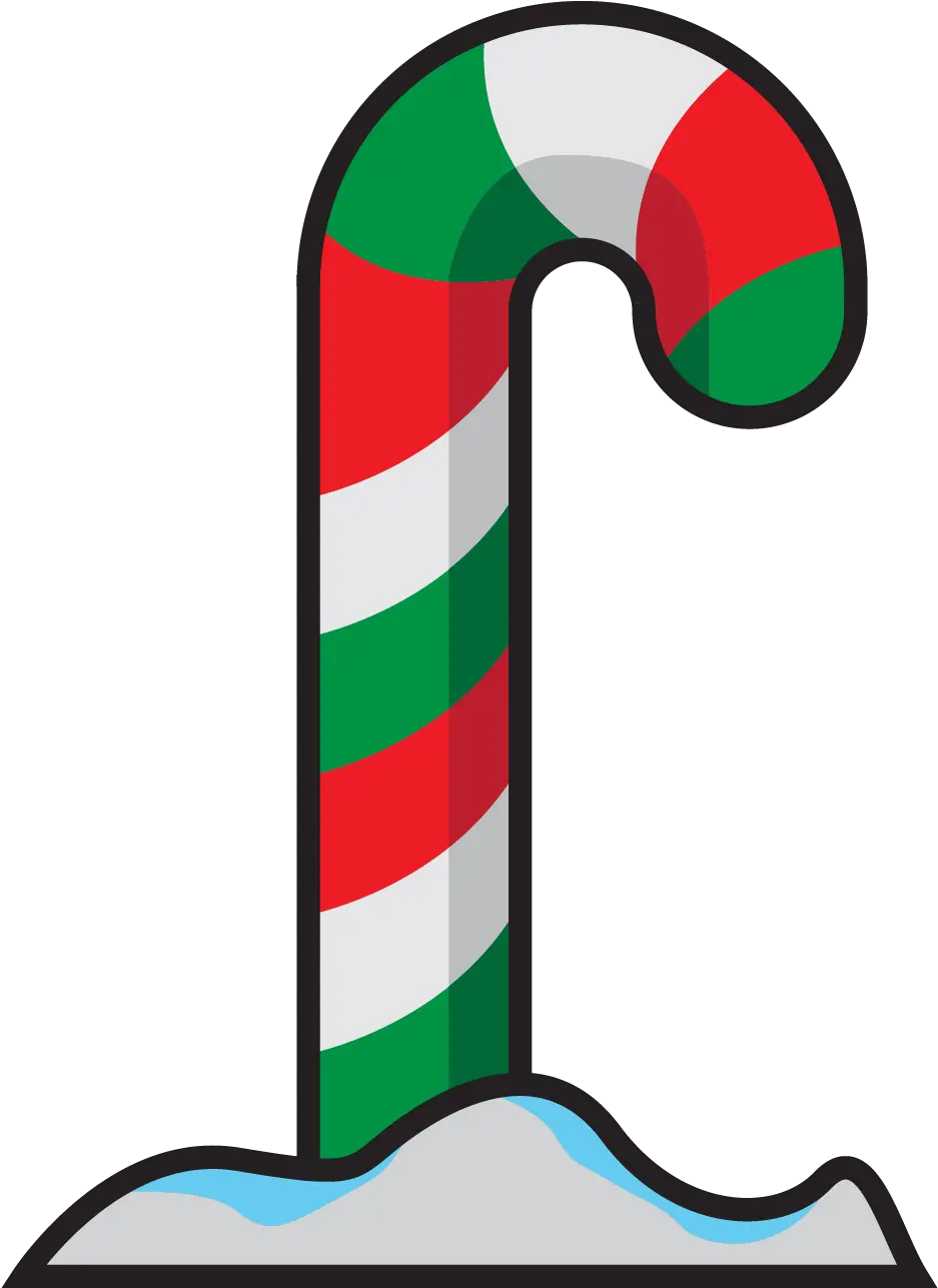 Candy Cane In Christmas Icon With Snow Candy Cane Png Cane Icon