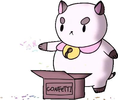 Top Throws Confetti Stickers For Bee Puppycat Happy Birthday Png Transparent Confetti Gif