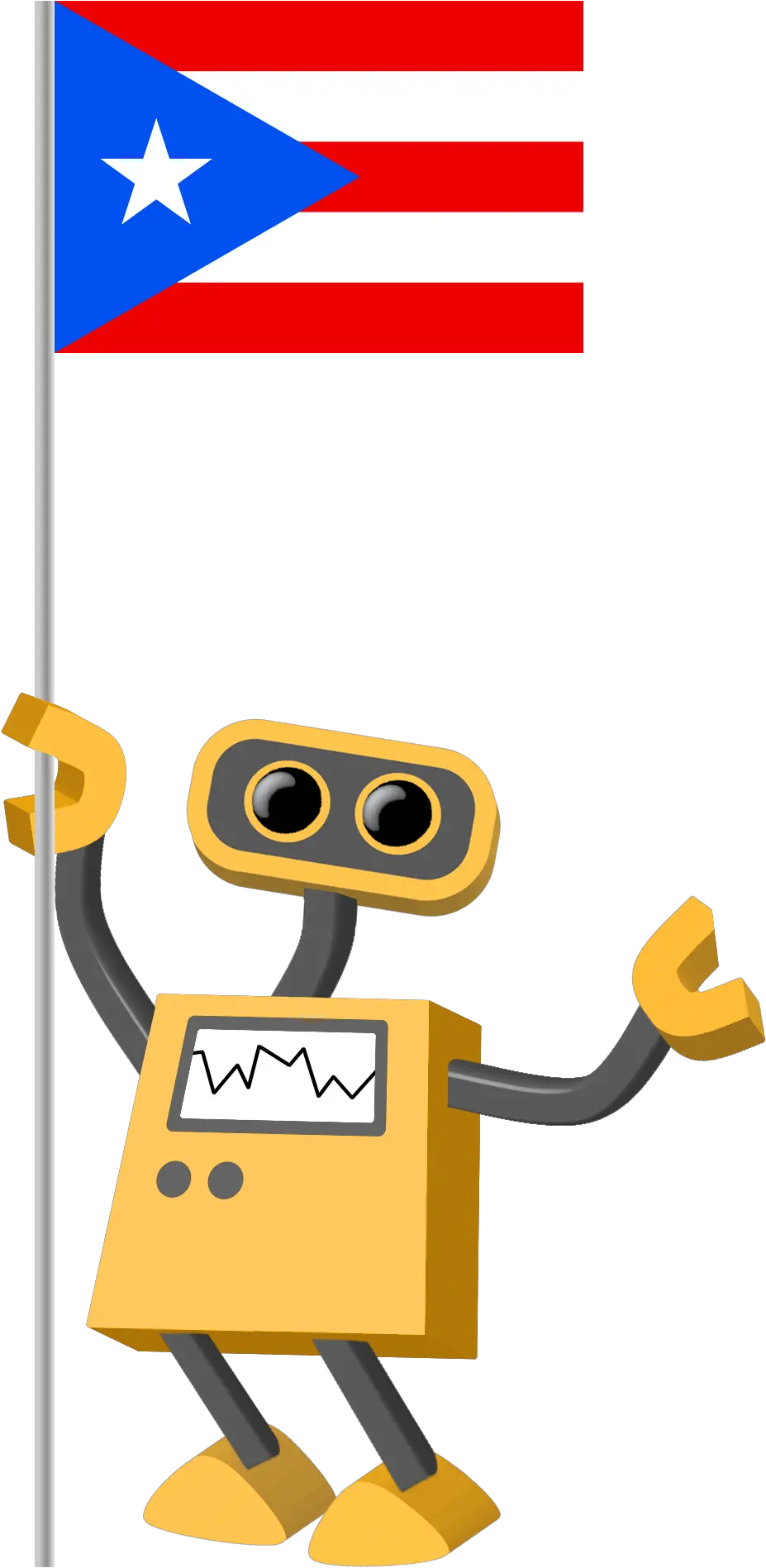 Robot 39 Pr Flag Bot Puerto Rico Tim Stop Sign Image Cartoon Png Puerto Rican Flag Png