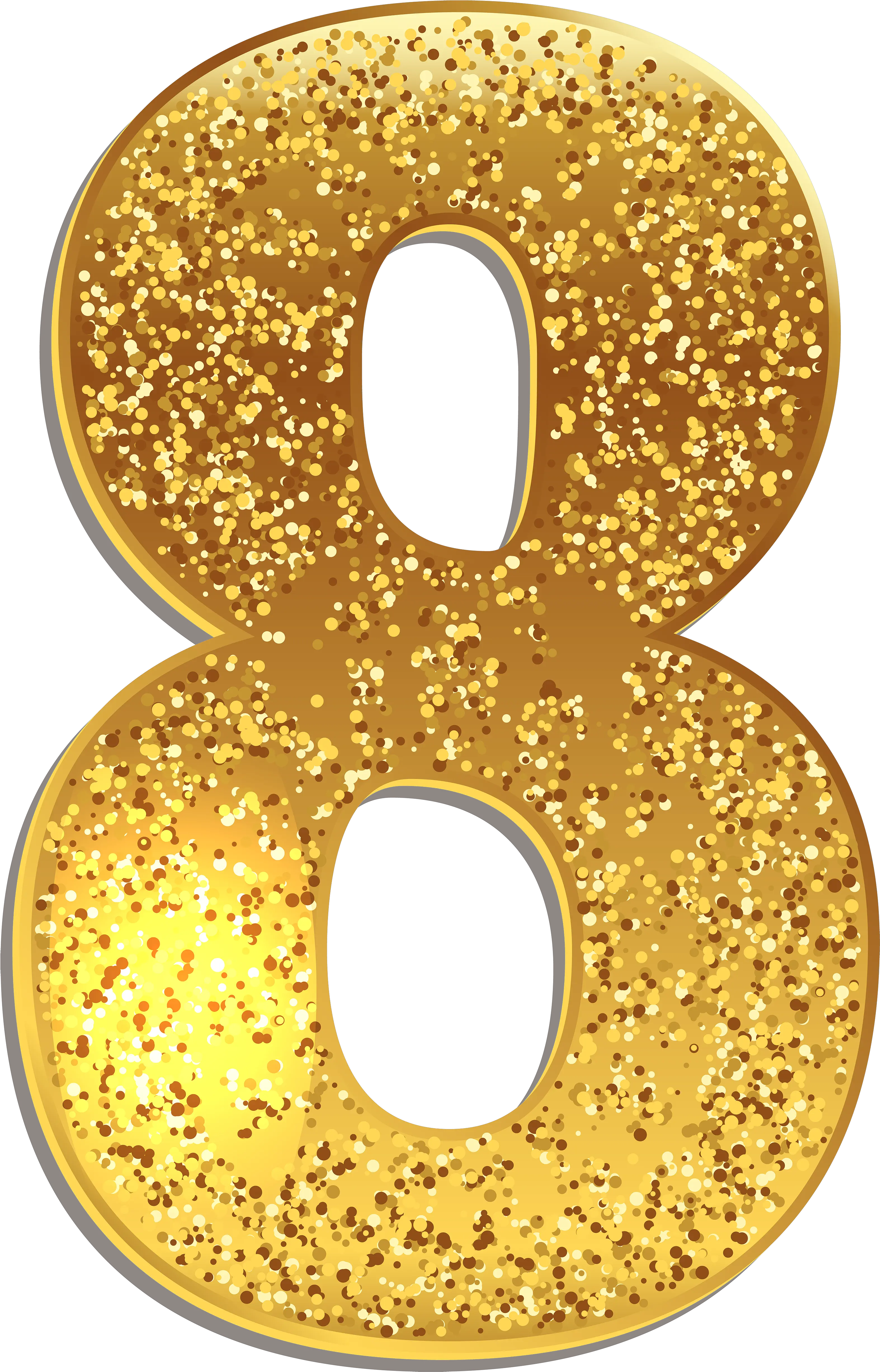 Number Eight Gold Shining Png Clip Art Gold Number 8 Transparent Background Bling Png