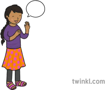 Girl Talking With Speech Bubble Illustration Twinkl Cartoon Png Talking Bubble Png