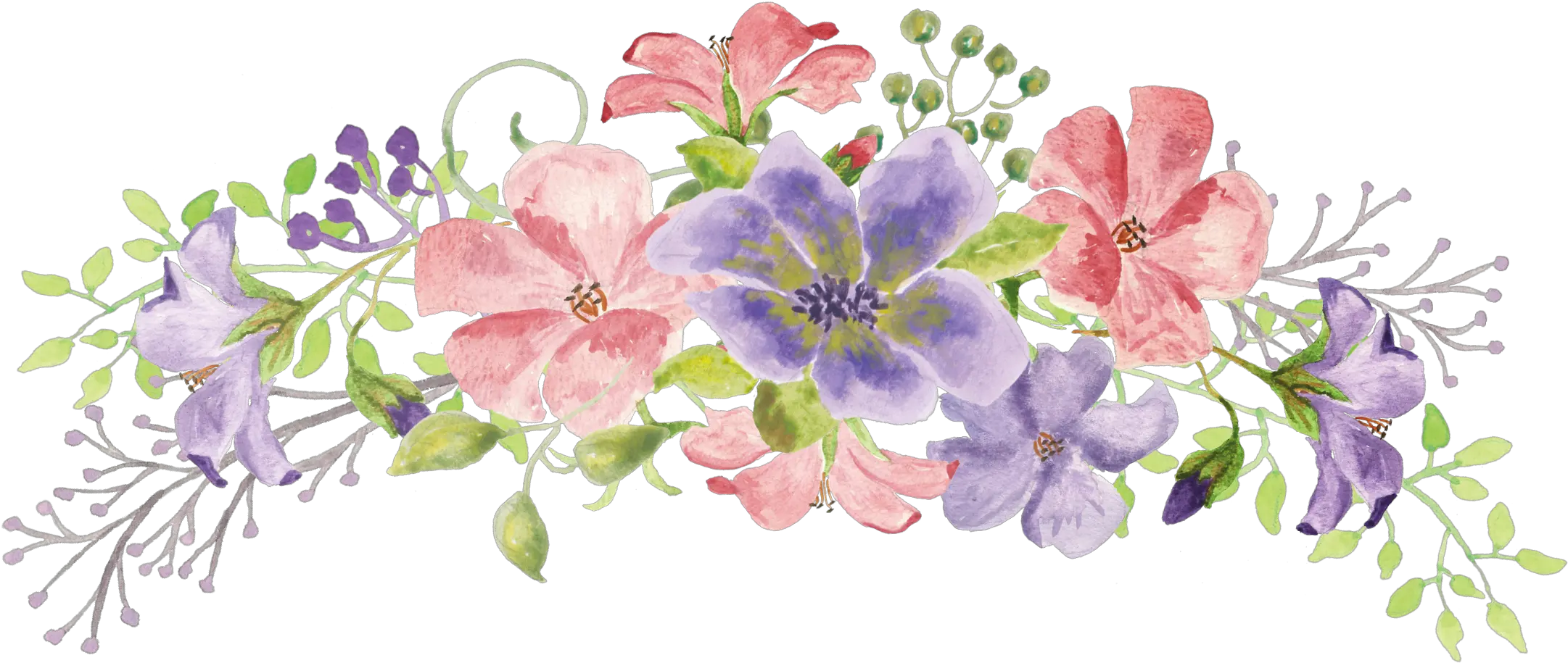 Hd Acuarela Flores De Coloridas Flower Swag Clipart Png Flores Png