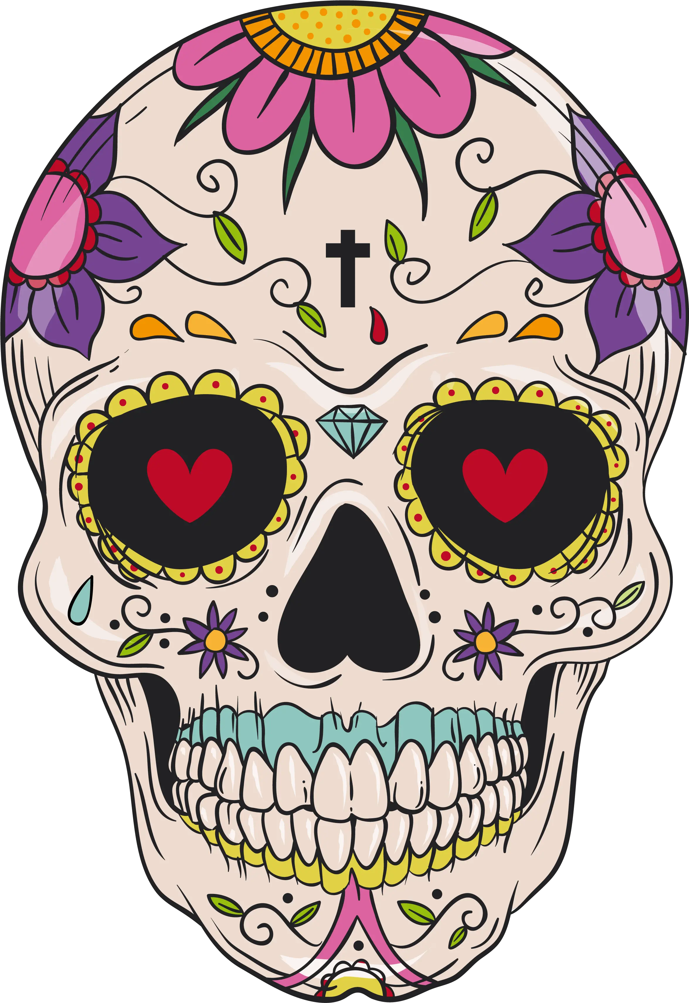 Download And Cuisine Mexican Skull Calavera Idea Pattern Mexican Skull Png Calavera Png