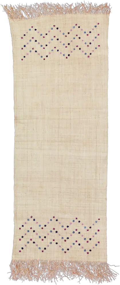 Raffia Table Runner With Embroidered Flowers By Rice Dk Rice Bhoun Na Stl Raffia Flowers 145x59 Cm Png Runner Png