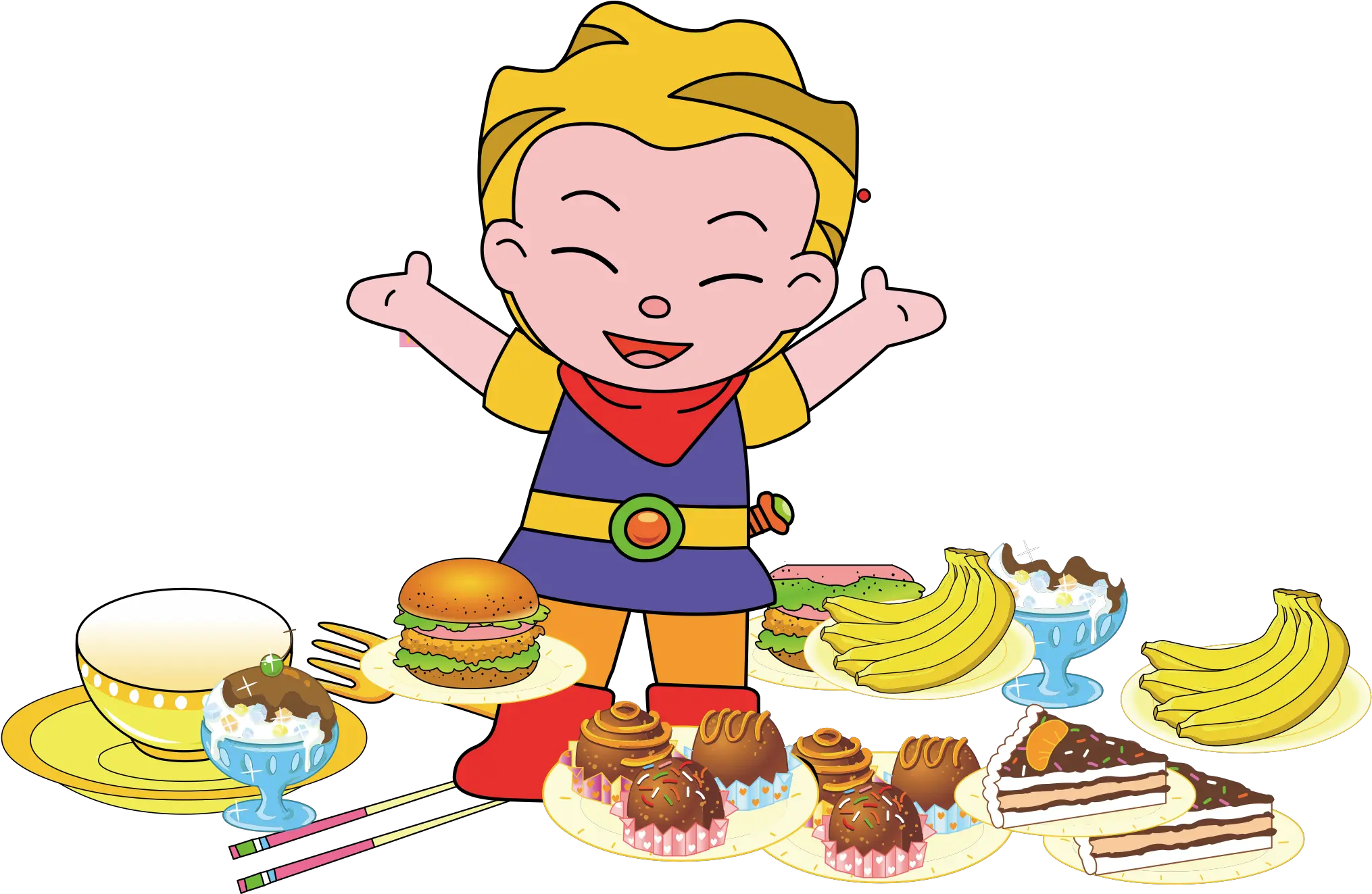 Kid Eating Cake Png Cartoon Png Kid Eating Eating Png