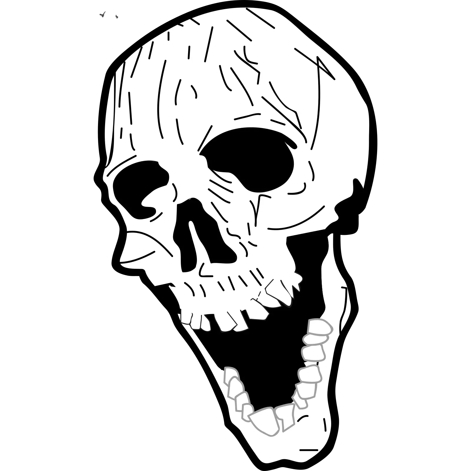 Sideways Skull Drawing Open Mouth Skull Drawing Png Punisher Skull Png