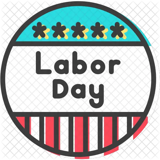 Labor Day Badge Icon Of Colored Outline Labor Day Png Icon Labor Day Png