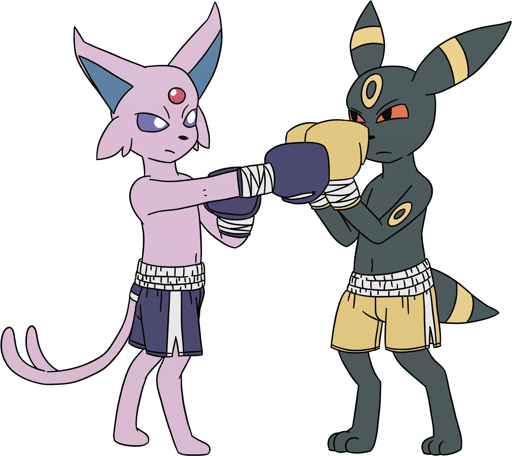 Espeon And Umbreon Boxing U2014 Weasyl Eevee Boxing Png Espeon Png