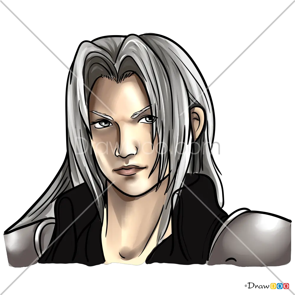 How To Draw Sephiroth Portrait Final Fantasy Cartoon Png Sephiroth Png