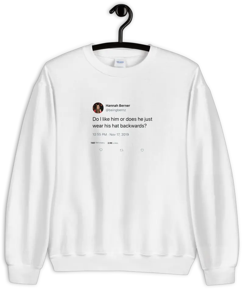 Backwards Hat Sweatshirt Hannah Berner Png