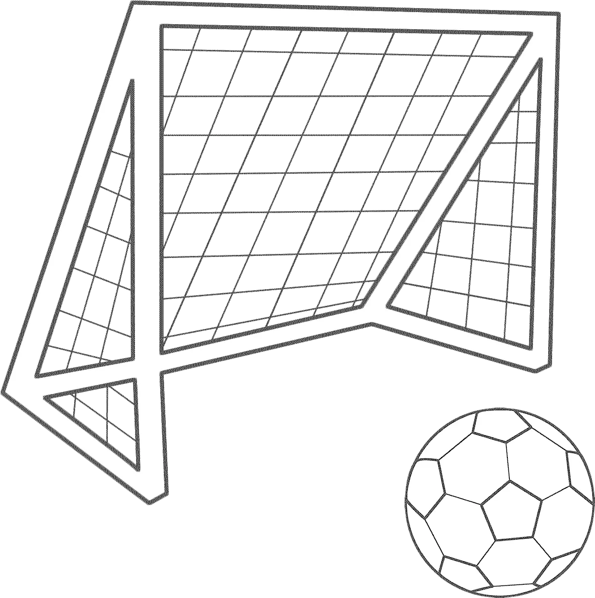 Download Hd Football Goal Png Soccer Goal Coloring Page Soccer Goal Drawing Easy Goal Png