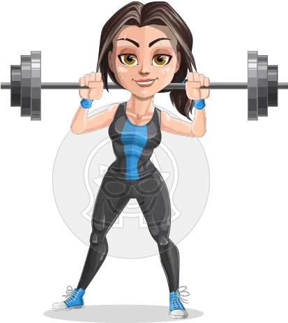 Png Woman Vector Cartoon Characters Female Weight Lifter Cartoon Cartoon Woman Png