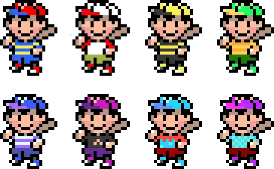 Ness Ssbu Alt Colors Pixel Art Maker Ness Earthbound Png Ness Png