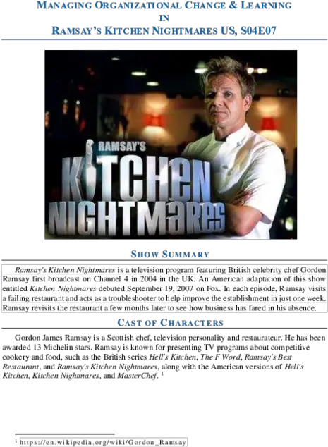 Pdf Managing Organizational Change U0026 Learning In Kitchen Kitchen Nightmares Png Gordon Ramsay Png