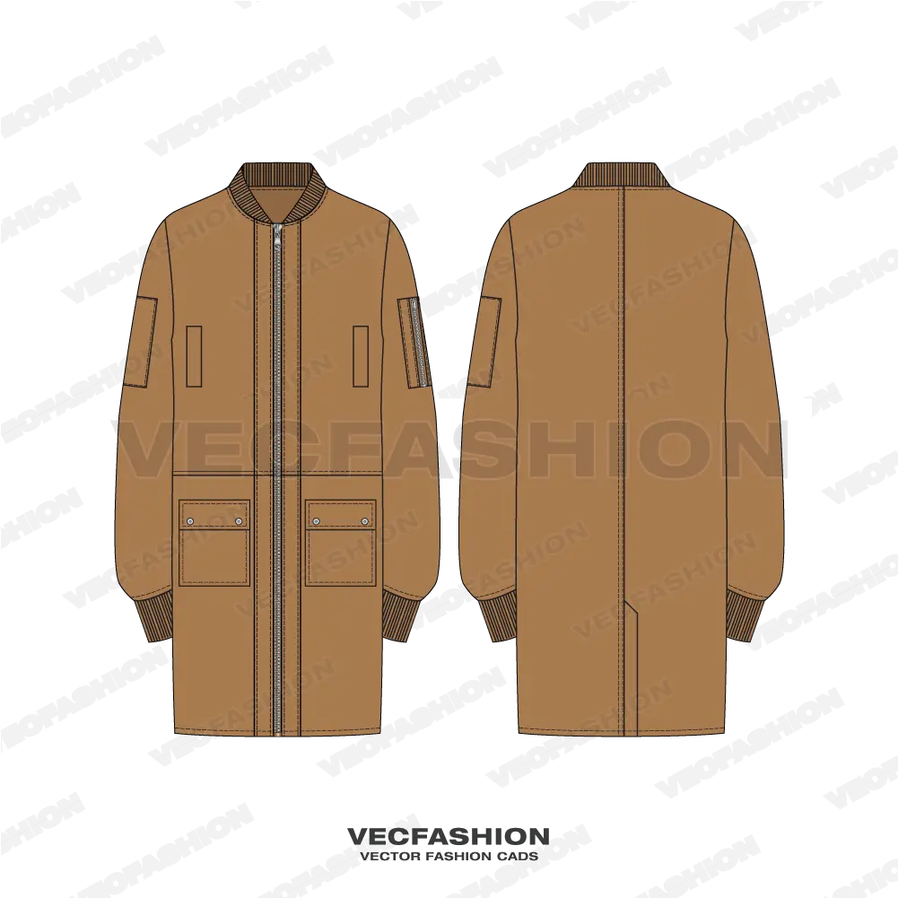 Mens Long Bomber Jacket Long Sleeve Png Bomber Jacket Template Png