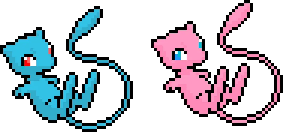 Shiny Mew And By Pinkkitty604 Mew Pixel Art Png Shiny Eyes Png