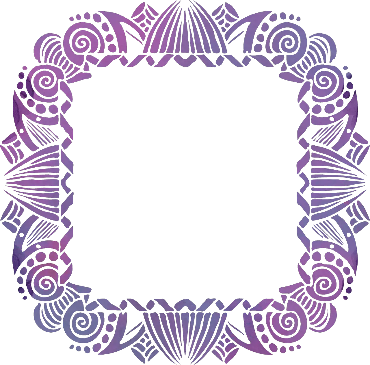 Frame Mandala Lilac Free Image On Pixabay Mandala Frame Png Tribal Border Png