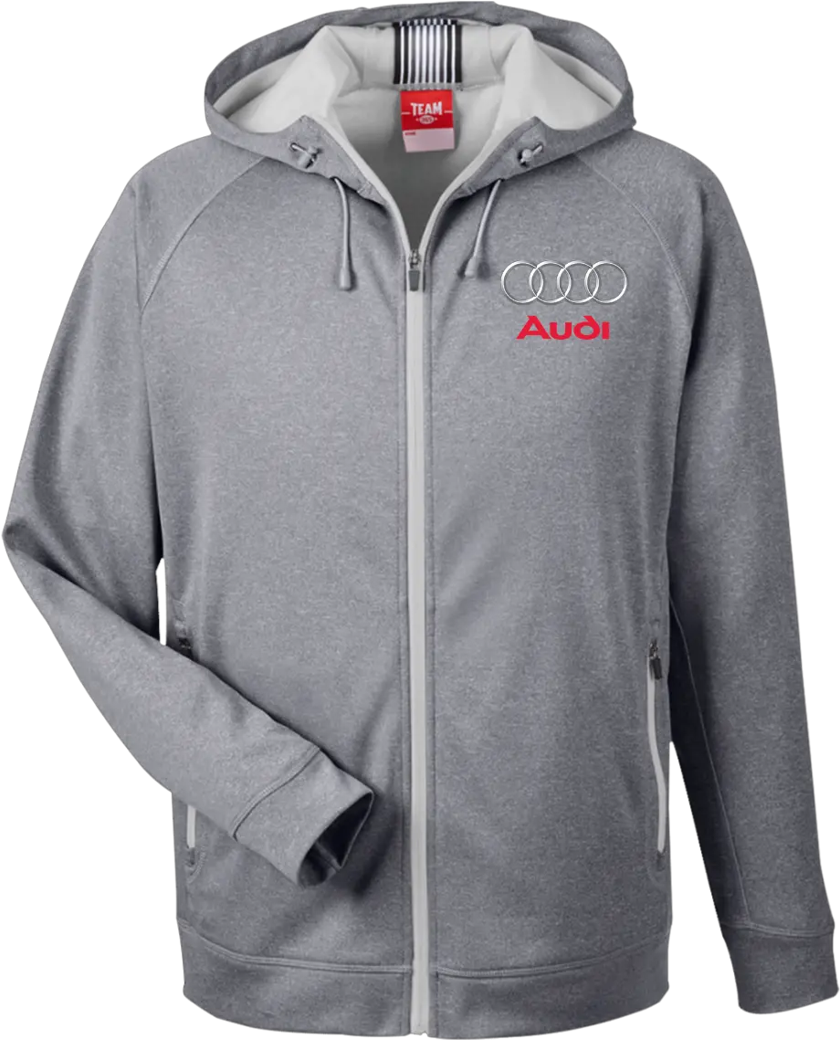 Team 365 Menu0027s Heathered Performance Hooded Jacket Audi Logo Hoodie Png Audi Logo Png