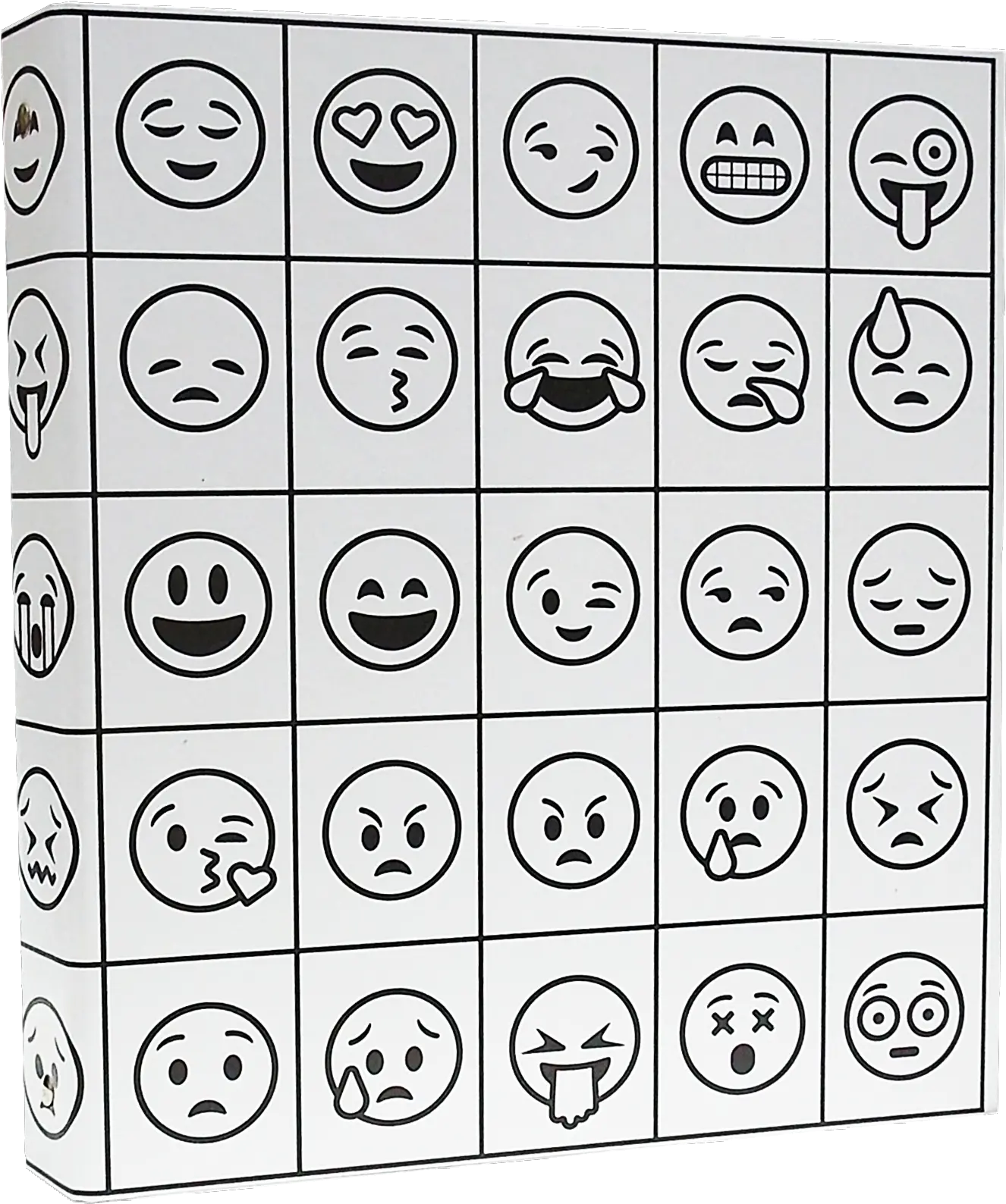 Illustrator Coloring Binder In A Emoji Design 1inch 3ring Binder Emoji Black And White Lol Png Ring Emoji Png