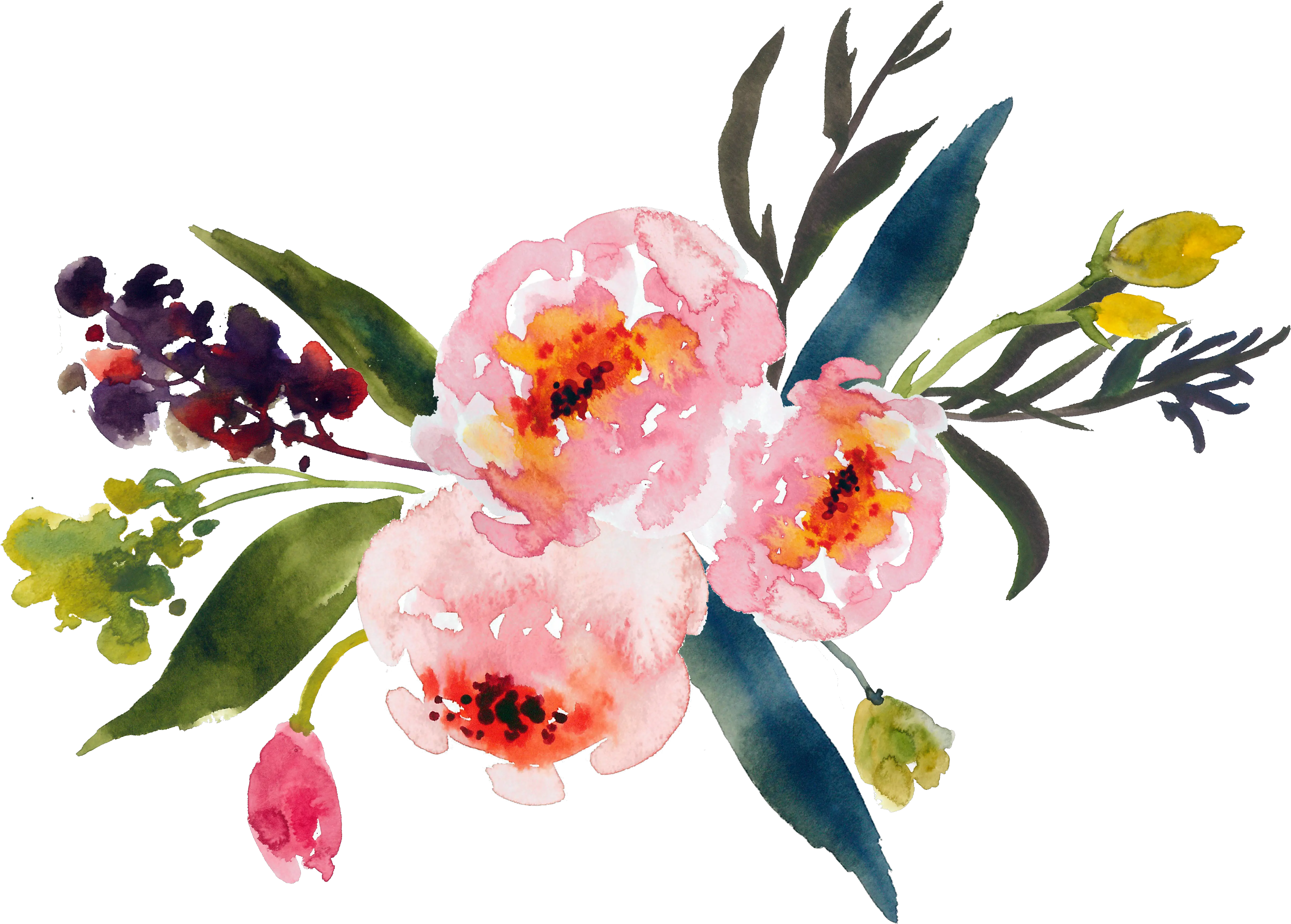 Watercolor Flowers Png Flower Watercolor Transparent Background Wild Flowers Png