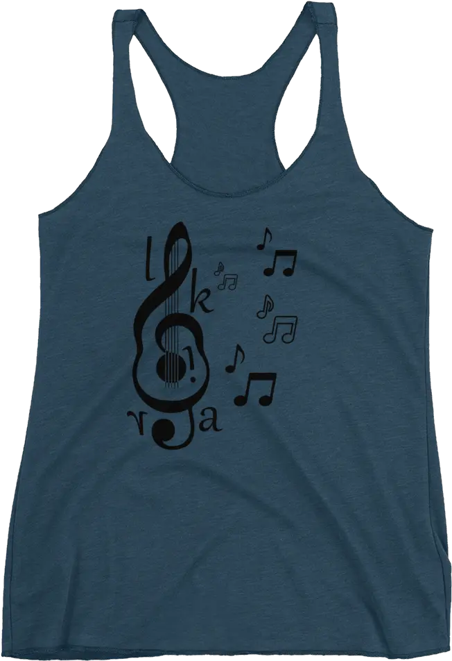 Lkira Treble Clef Guitar Musical Notes Womenu0027s Racerback Tank Sleeveless Shirt Png Musical Notes Logo