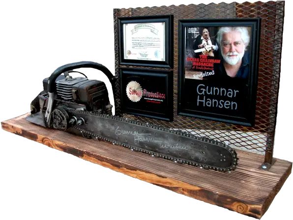 Savage Productions Products Gunnar Hansen Signed Chainsaw Png Leatherface Png