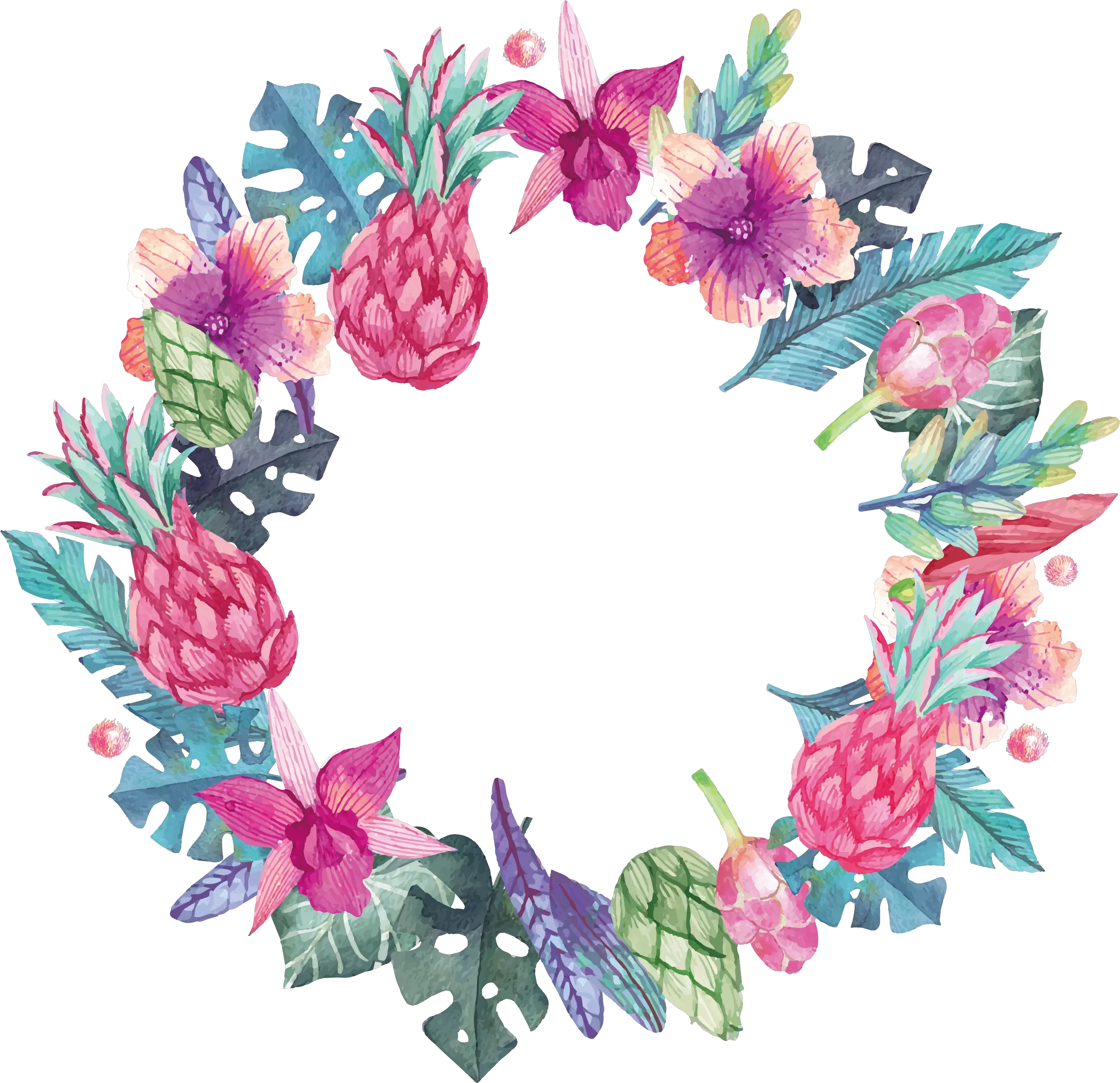 Round Flower Wreath Png Images All Floral Desenho Colorido Wreath Png